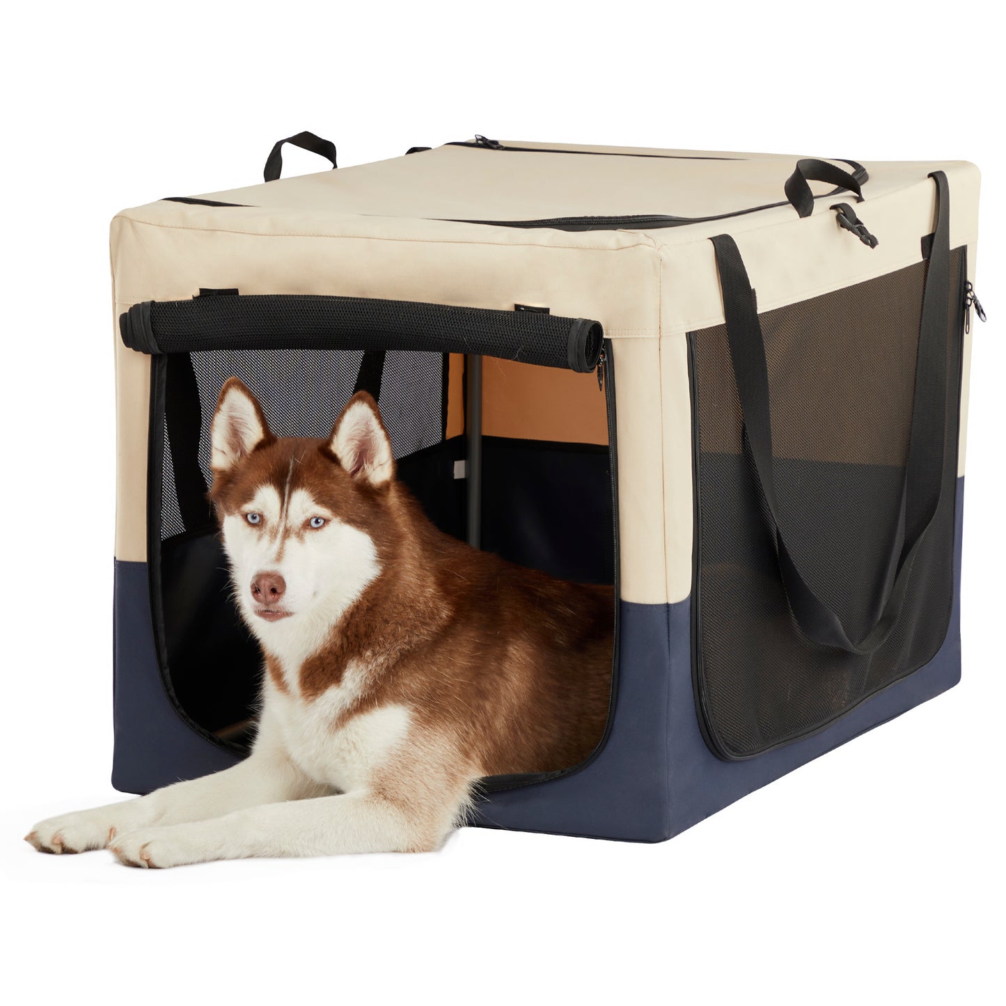 Foldable Fabric Dog Crate White
