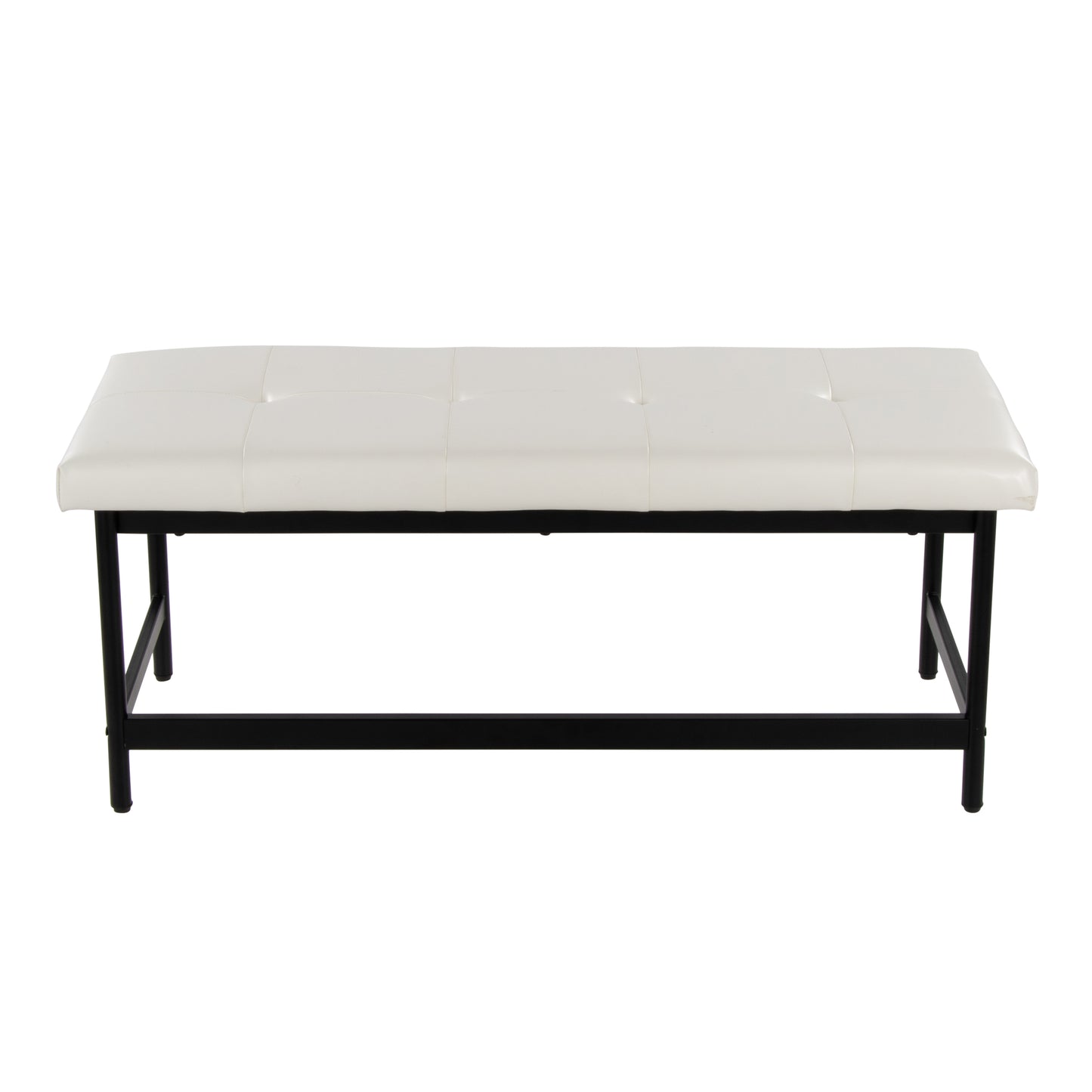 Faux Leather Metal Bench