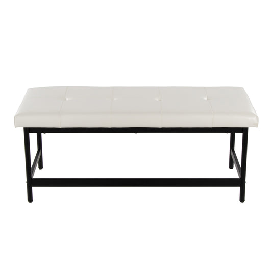 Faux Leather Metal Bench