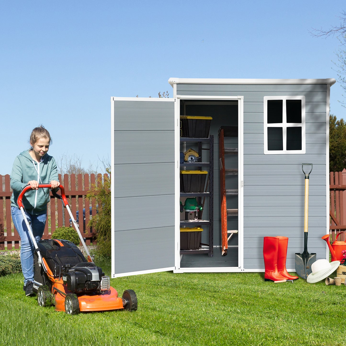 Outdoor Storage Shed 5ft-X-3ft Grey