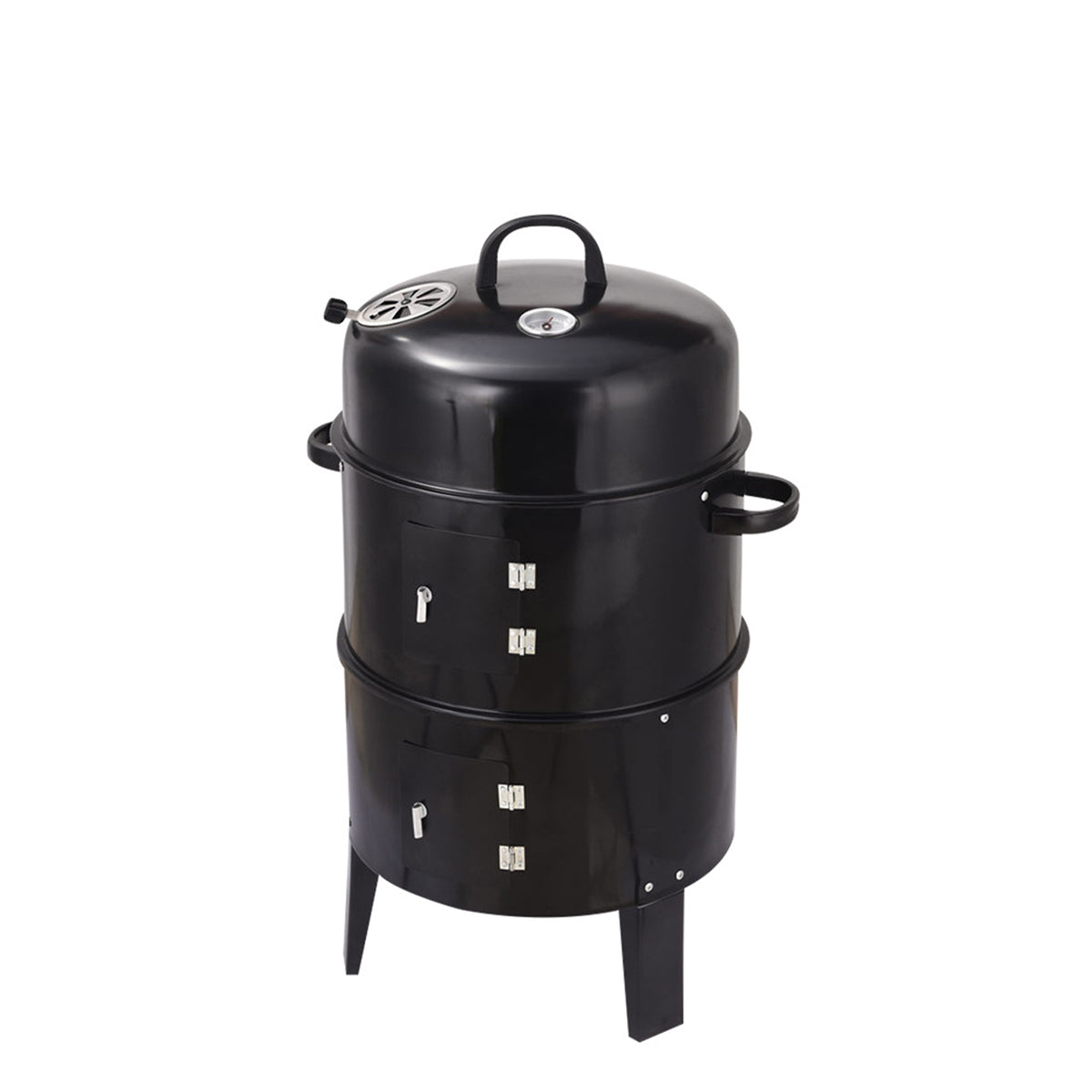 Charcoal Grill Smoker Black Steel