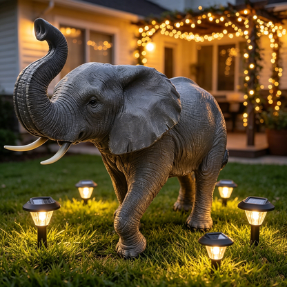 Elephant Garden Statue 20in Resin