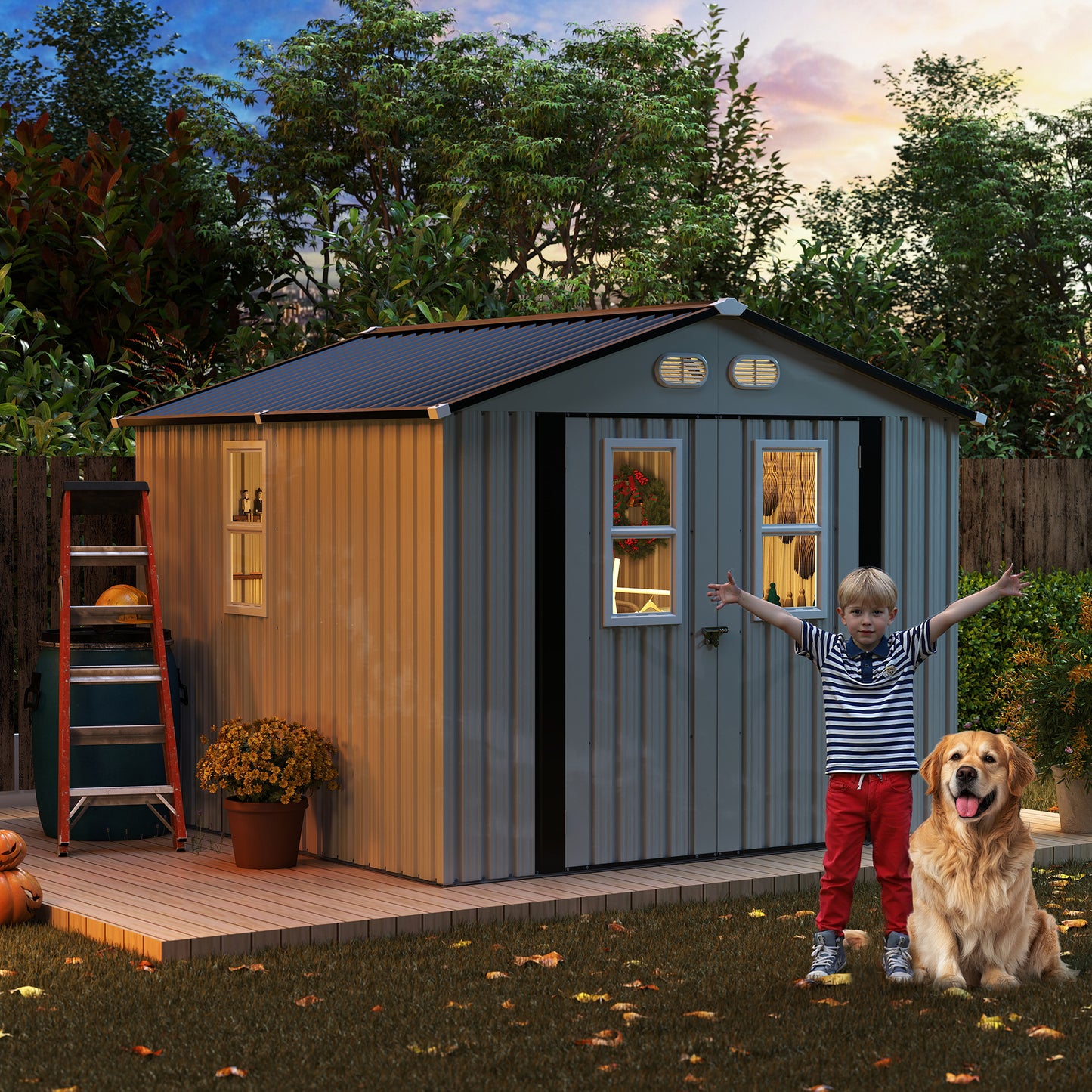 Outdoor Storage Shed 8x8 White