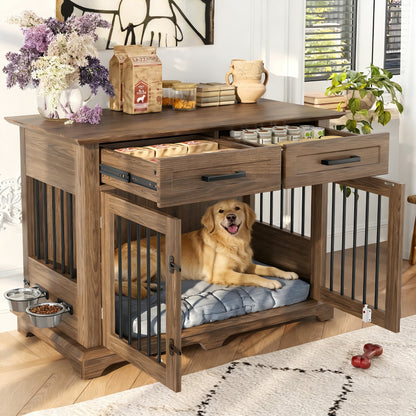 Dog Crate Furniture 44.48in Brown