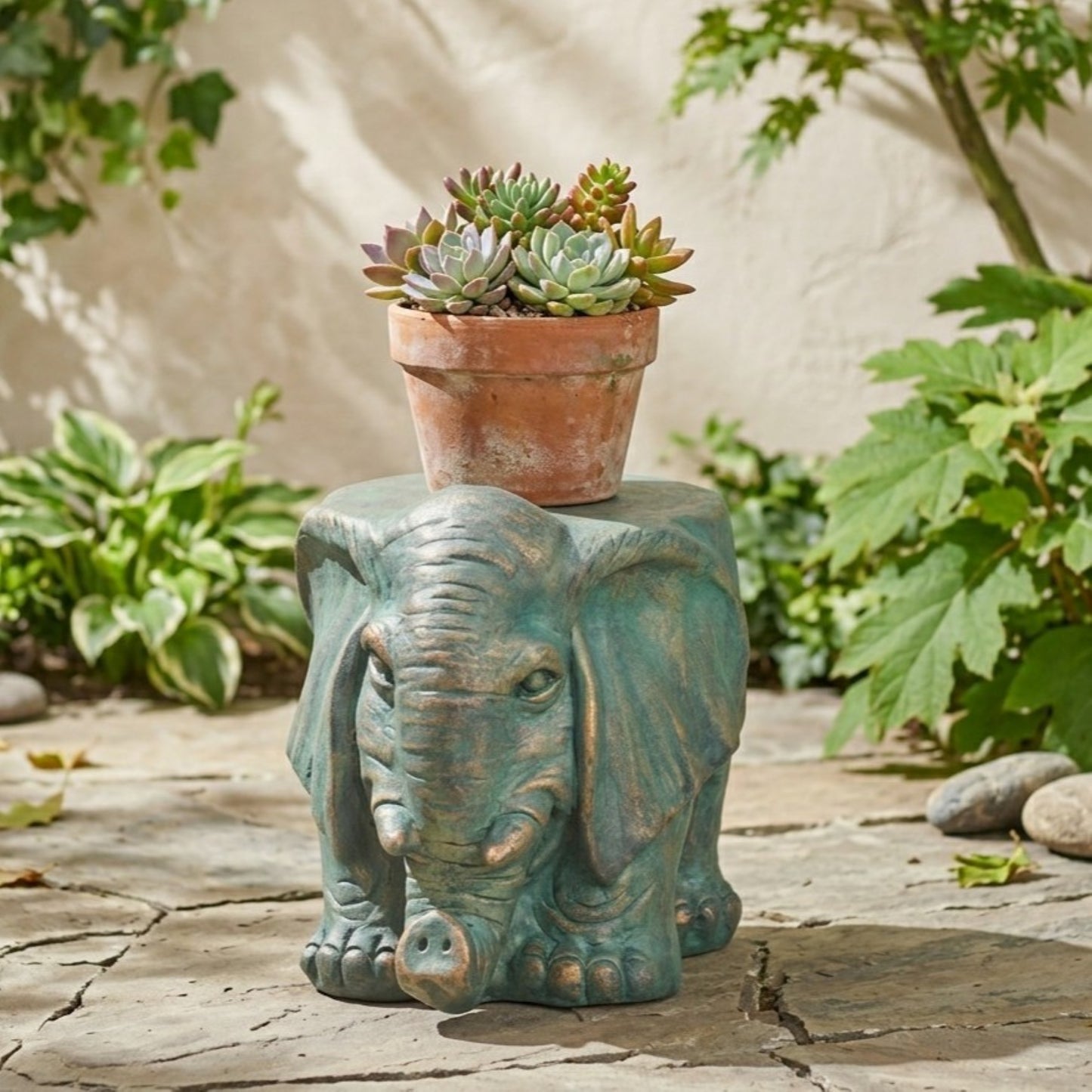 Garden Stool Copper-Patina