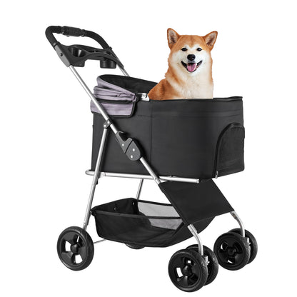Foldable Pet Stroller 35lbs Detachable