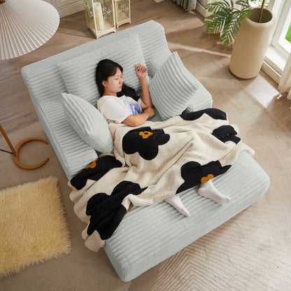 Oversized Chaise Lounge Chair Indoor, Corduroy Upholstered Modern Sofa Couch,No Assembly Required,Comfy Sleeper Sofa for Living Room,Office