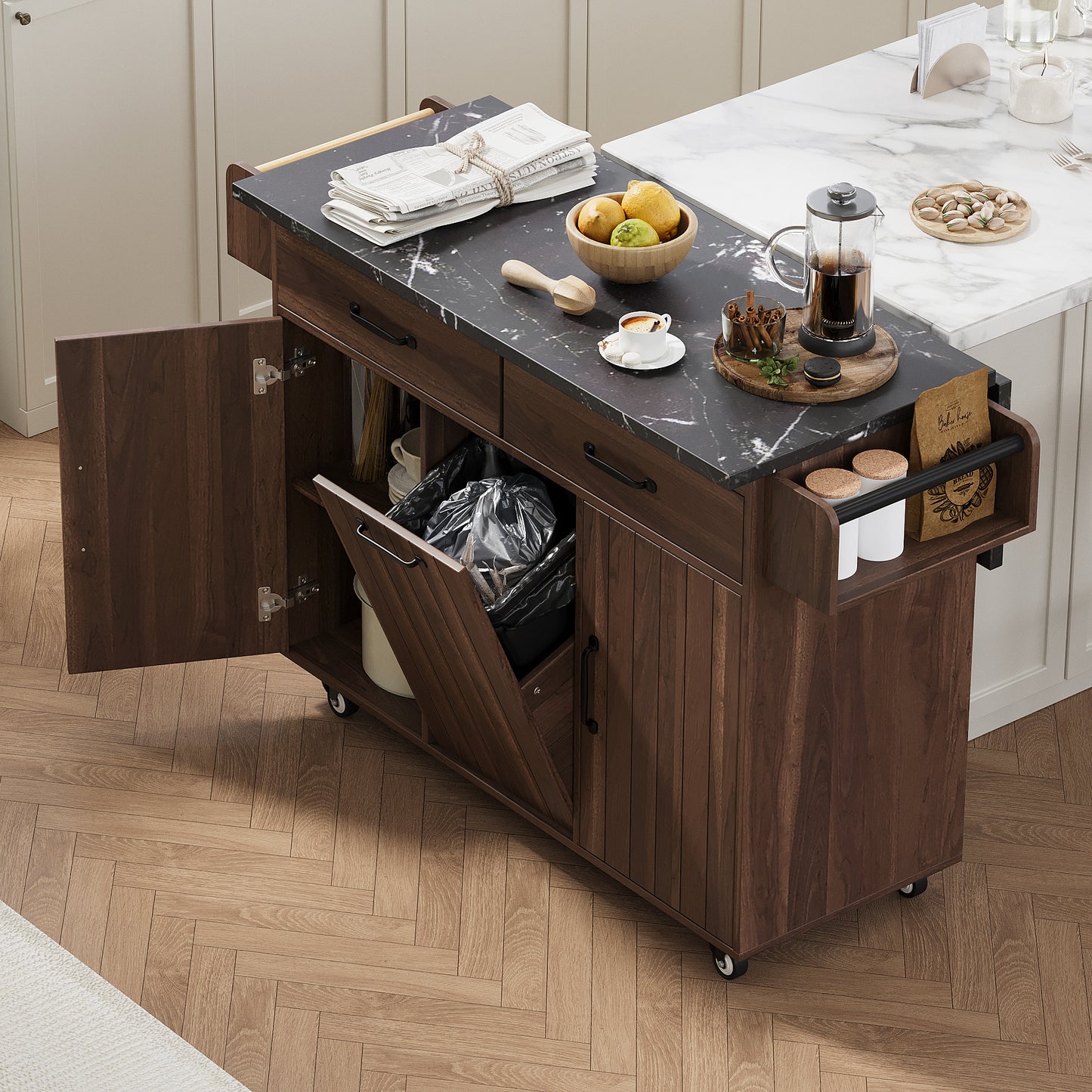 Trash Can Kitchen Island