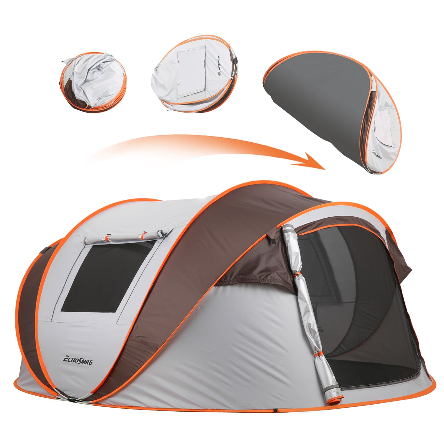 Pop-Up Boat Tent 4-6-Person Orange