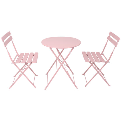 Patio Bistro Set 3-Piece Pink
