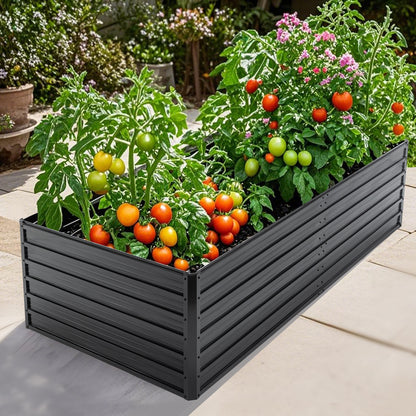 Raised Garden Bed 7.2x3.6x2ft Black