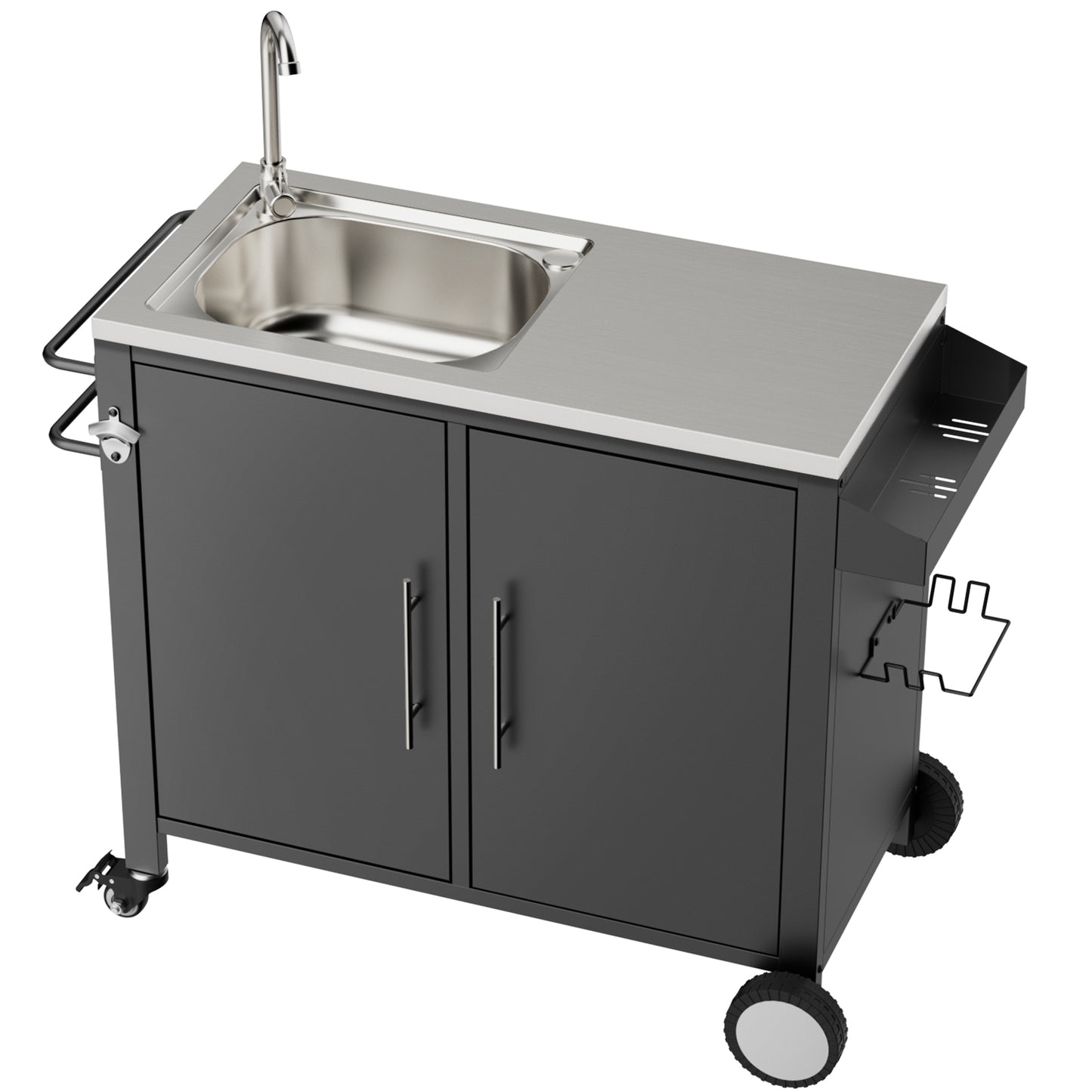Grill Cart with Sink 38x18x35in