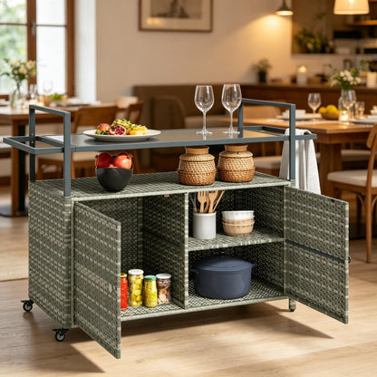 Rattan Bar Cart