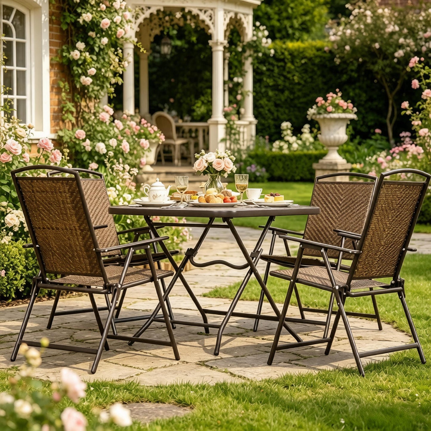 Patio Furniture Set Foldable Five-Piece