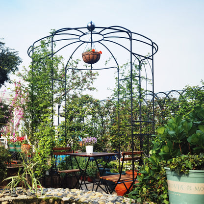 Metal Garden Arch 81.3x114.2in Black