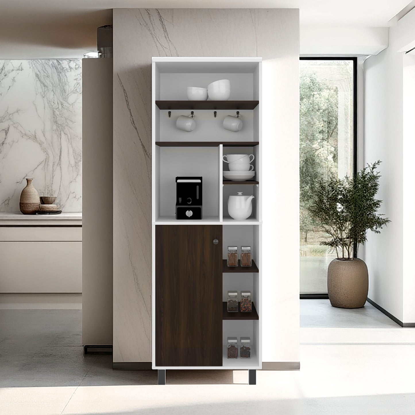 Tall Coffee Station Cabinet
