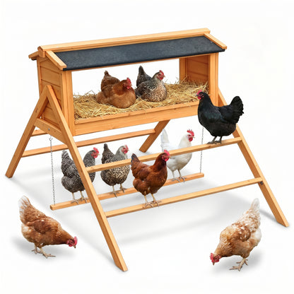 Chicken Nesting Box Orange Solid-Wood