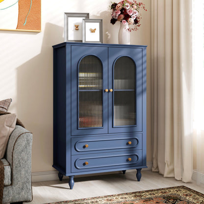 Ribbed Glass Display Cabinet