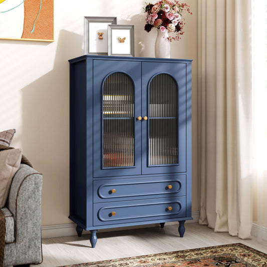 Ribbed Glass Display Cabinet