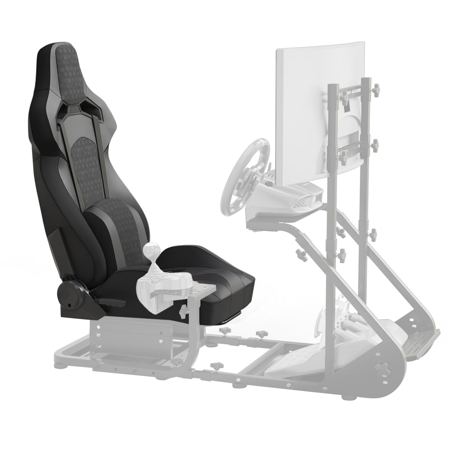 Universal PVC Bucket Style Reclinable Sport PU Leather Simulator Racing Seat with Adjustable Lock Slide
