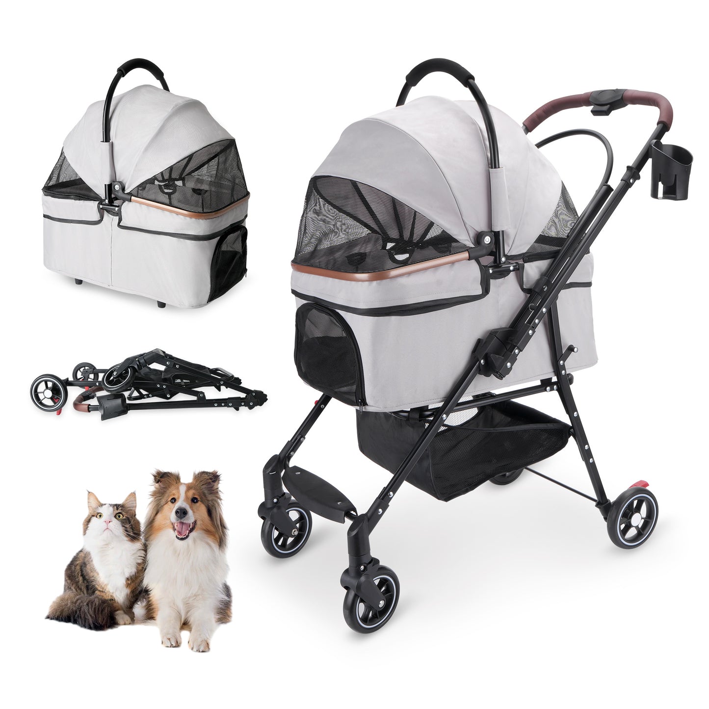 Foldable Pet Stroller 4-Wheel
