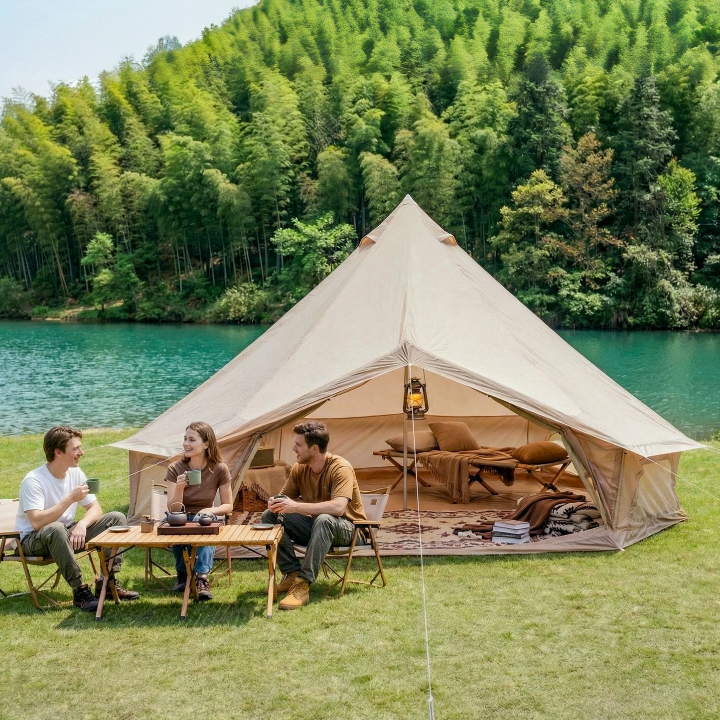 4-Season Bell Tent 8-Person Beige