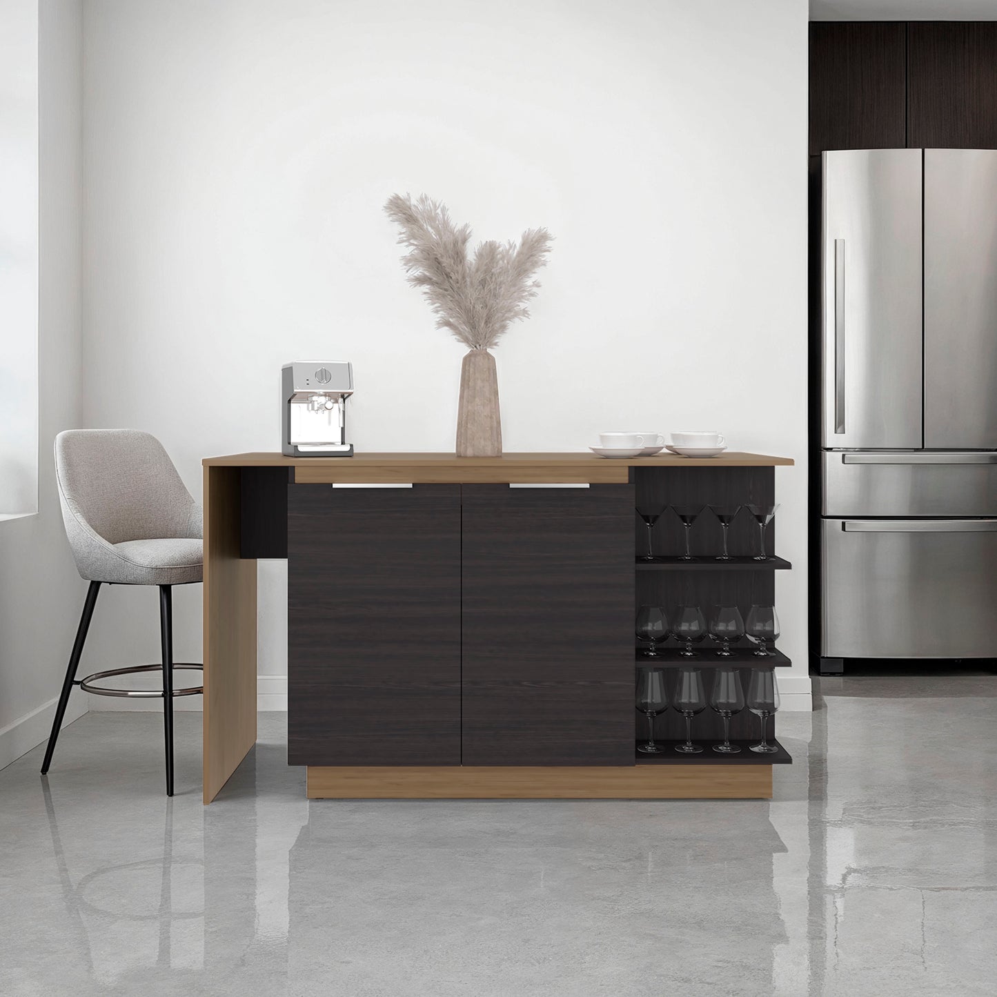 Kitchen Bar Counter with Cabinets