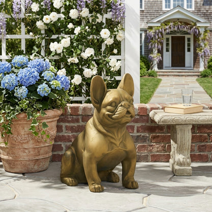 Dog Garden Statue No-Assembly Rustic-Gold