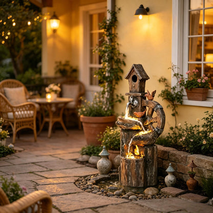 Outdoor Garden Fountain 2-In-1
