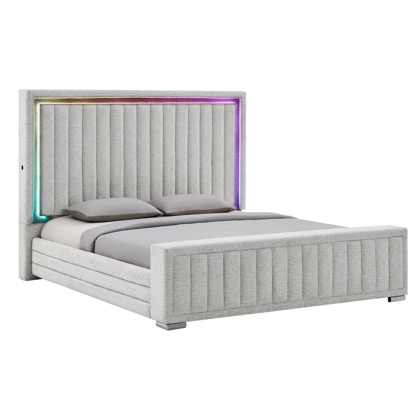 GREY KING BED WITH IMMERSIVE SOUND
