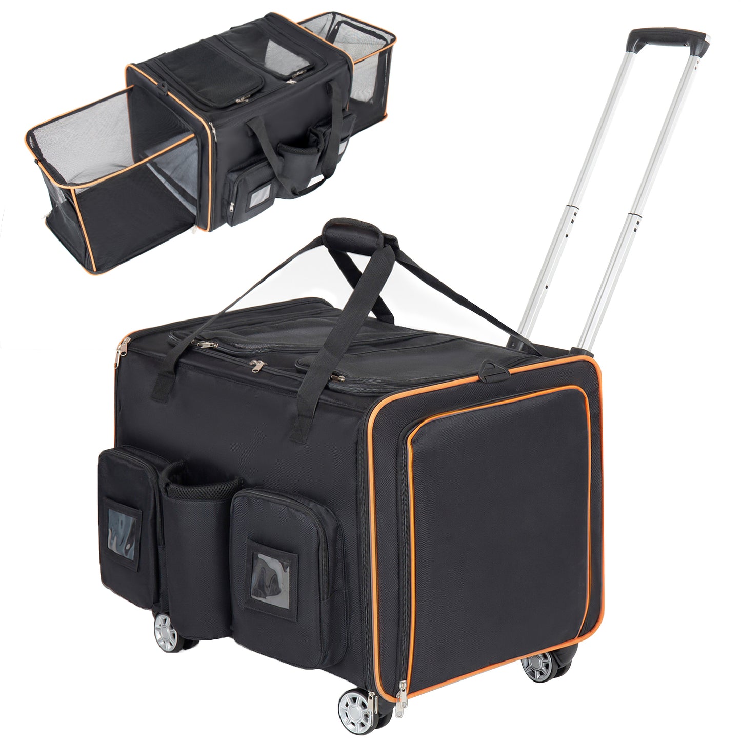 Rolling Pet Carrier 2-In-1 Black