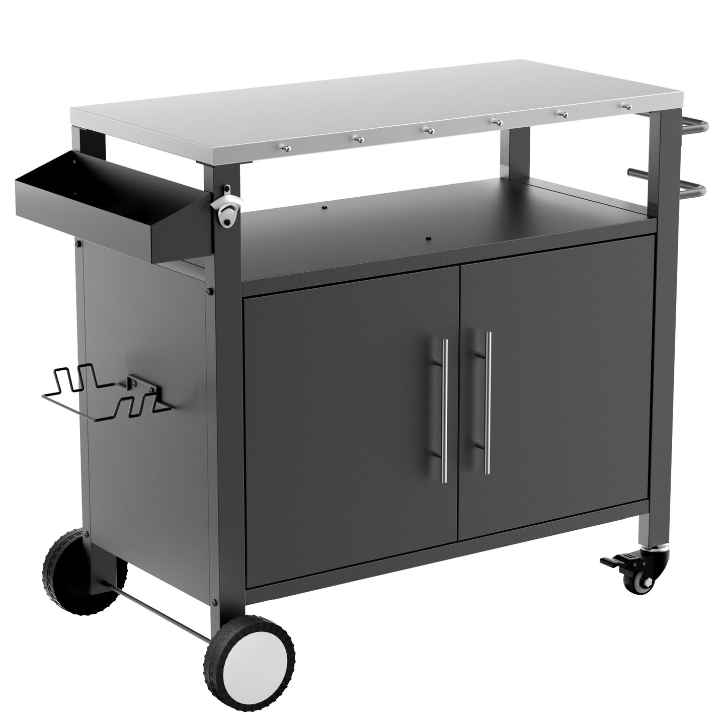 Outdoor Grill Cart 37.90x18.10x35.60in Black