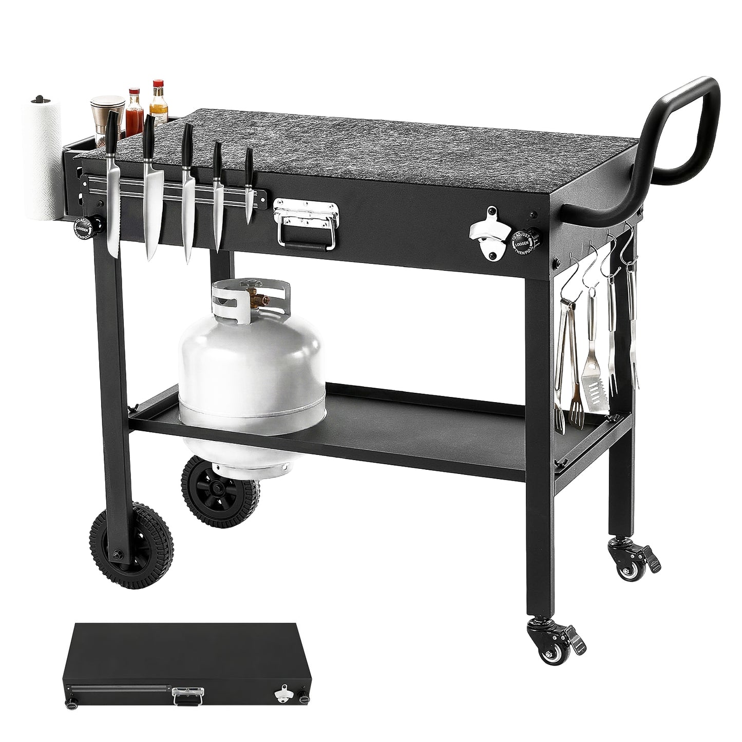 Outdoor Grill Cart 31.0x17.0in Foldable