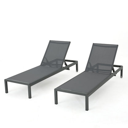 Chaise Lounge Set 2-Piece Grey