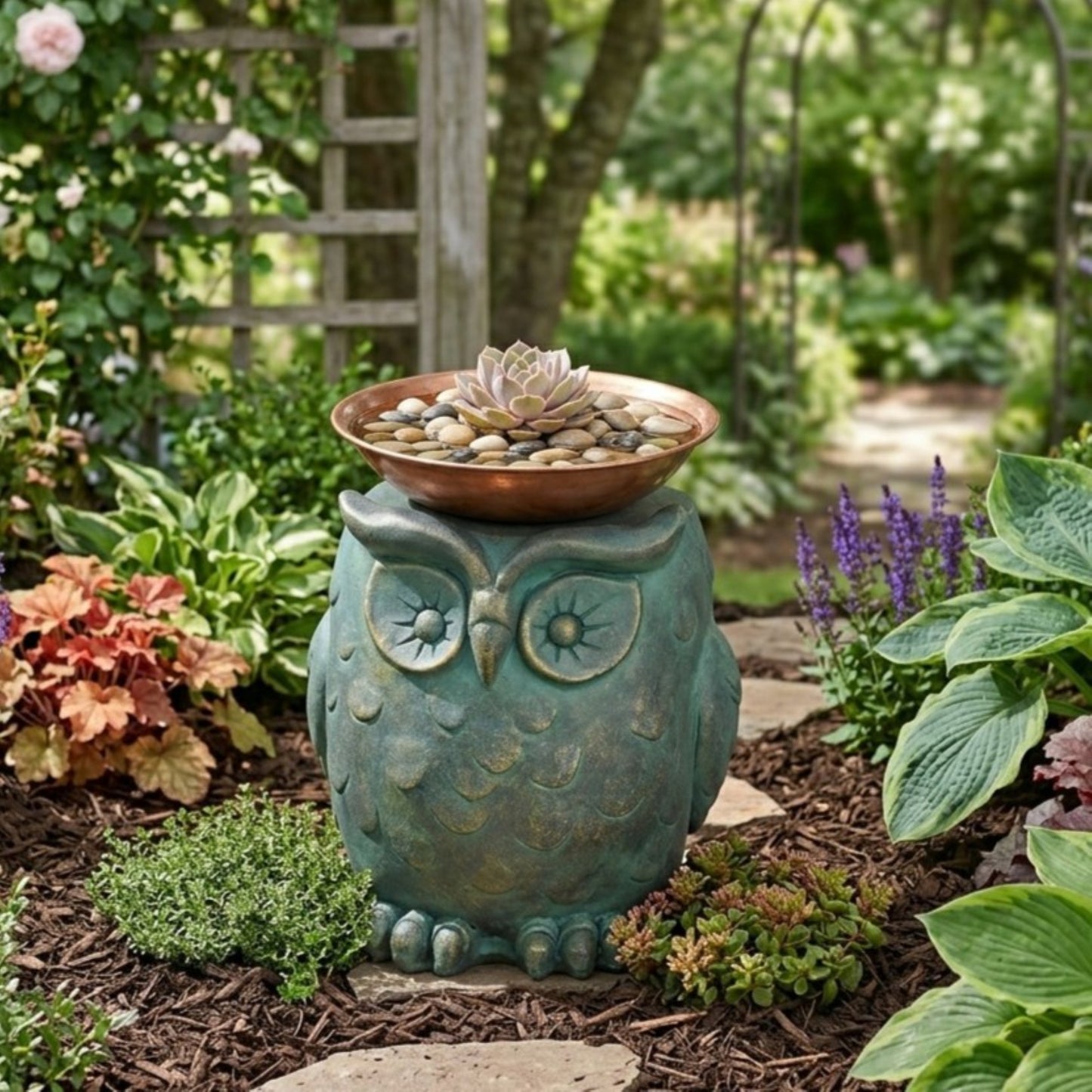 Garden Stool Antique-Green Magnesium-Oxide