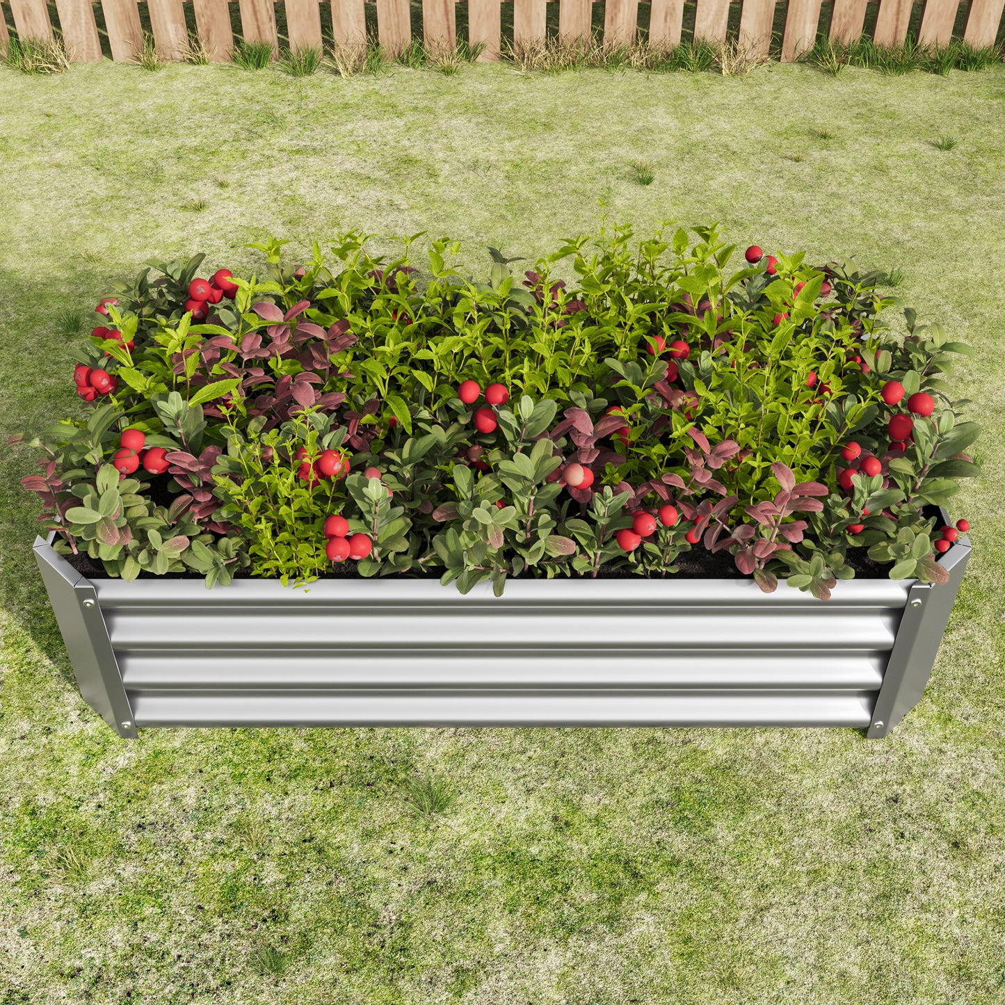 Raised Garden Bed 4x2-X-1ft Silver