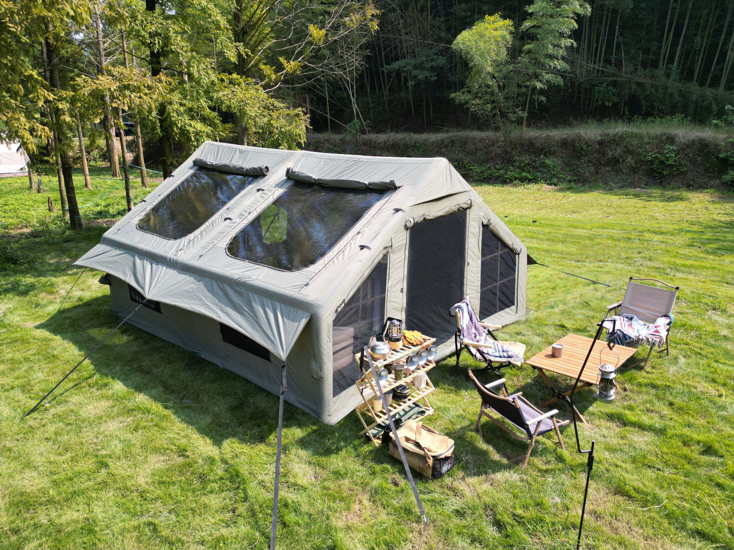 Inflatable Glamping Tent 9.8x13ft Army-Green