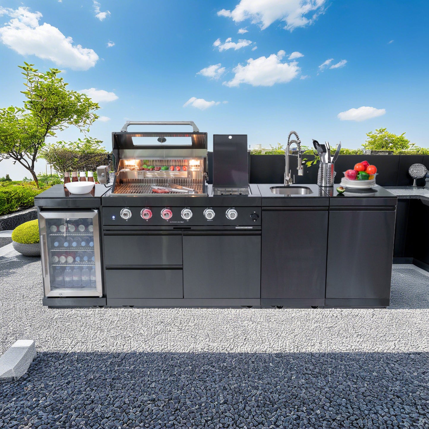 Kitchen Island Grill 46in Sink