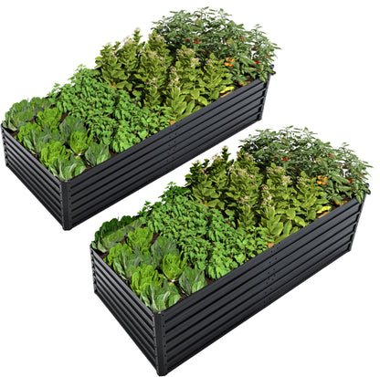 Raised Garden Bed 8x4x2ft Black