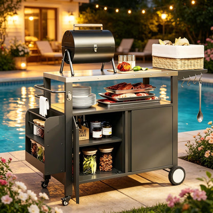 Movable Grill Cart