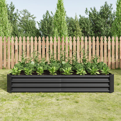 Raised Garden Bed 6x3-X-1ft Black