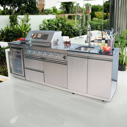 Kitchen Island Grill 46in Storage-Drawers