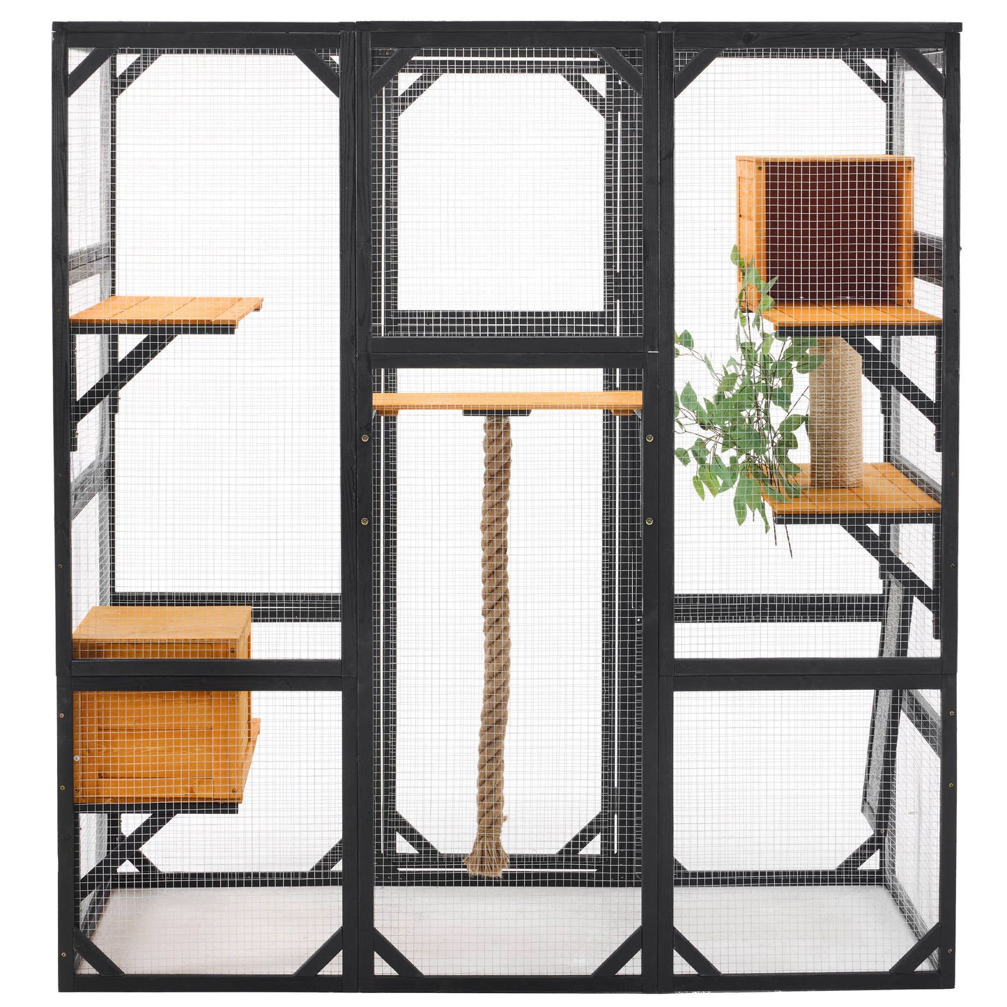 Outdoor Cat House 62.8in Black