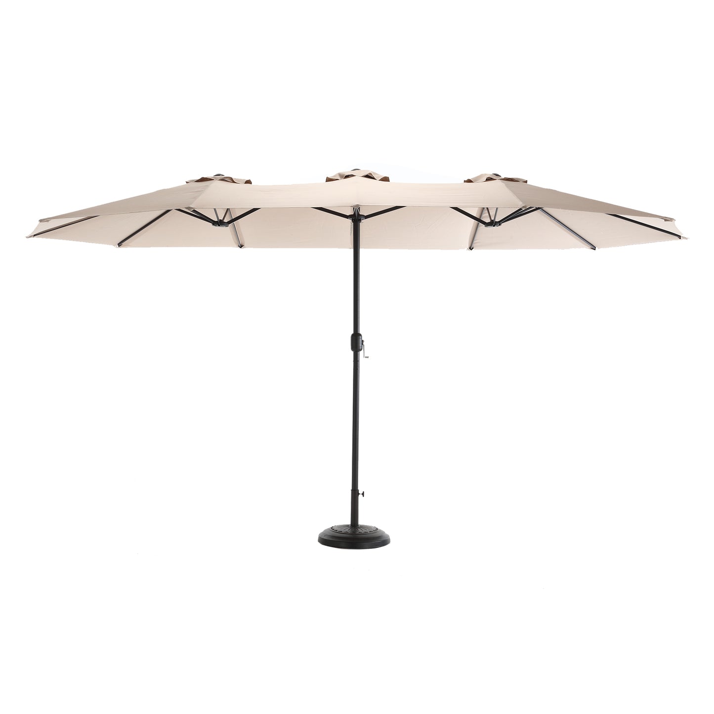 Double-Sided Patio Umbrella 14.8Ft Khaki