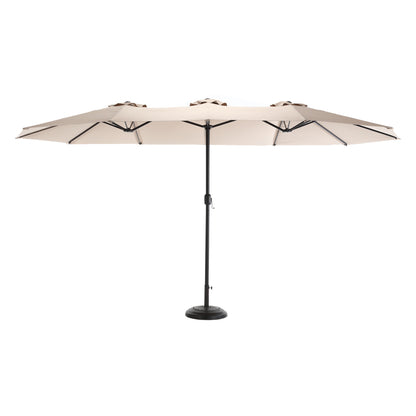 Double-Sided Patio Umbrella 14.8Ft Khaki