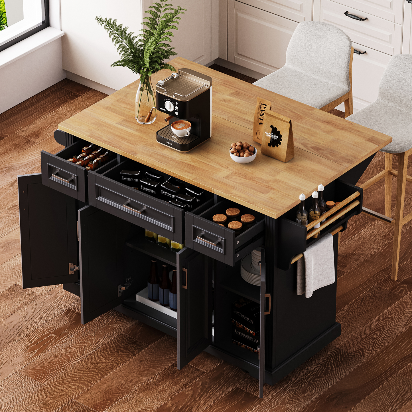 Large Drop Leaf Kitchen Island