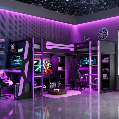 Gaming Bed with LED Lights