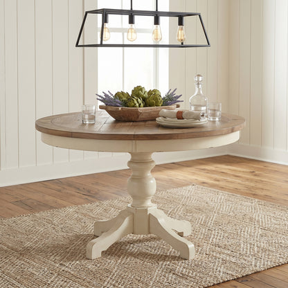 Two-Tone Round Dining Table