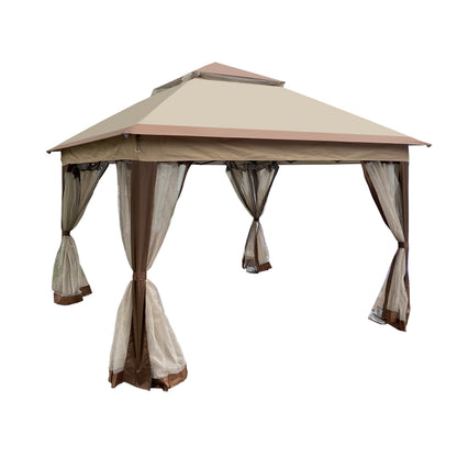 Outdoor Gazebo Canopy 11x11ft Coffee
