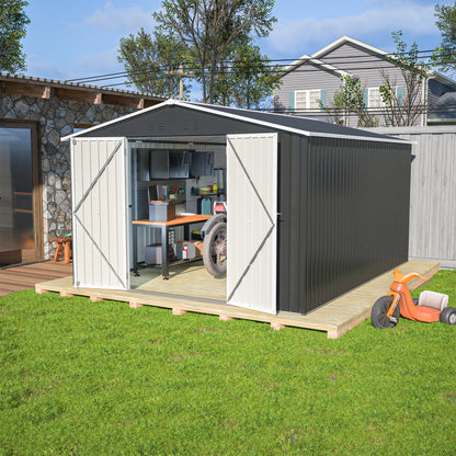 Outdoor Storage Shed 10x12ft Black